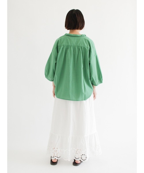 Samansa Mos2（サマンサ モスモス）の「裾スカラップスカート（スカート・レディース・ブラック/オフホワイト/グリーン・ﾌﾘ-）」の8枚目の写真