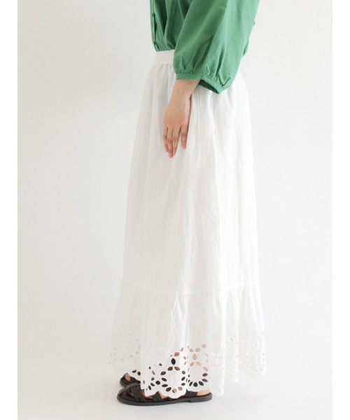 Samansa Mos2（サマンサ モスモス）の「裾スカラップスカート（スカート・レディース・ブラック/オフホワイト/グリーン・ﾌﾘ-）」の12枚目の写真