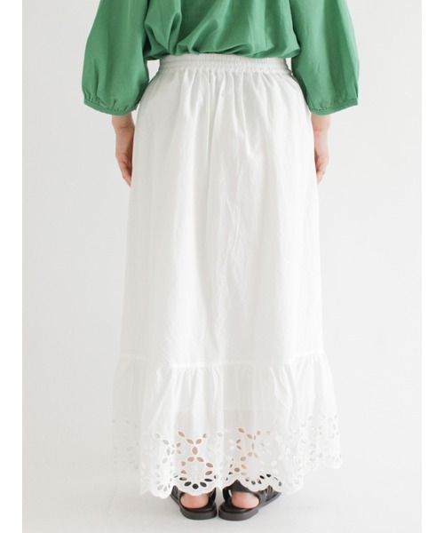 Samansa Mos2（サマンサ モスモス）の「裾スカラップスカート（スカート・レディース・ブラック/オフホワイト/グリーン・ﾌﾘ-）」の13枚目の写真