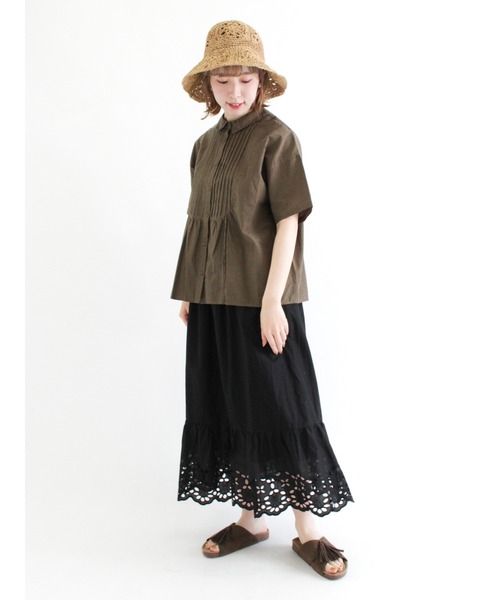 Samansa Mos2（サマンサ モスモス）の「裾スカラップスカート（スカート・レディース・ブラック/オフホワイト/グリーン・ﾌﾘ-）」の18枚目の写真