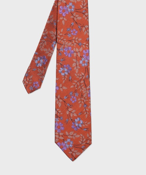 現行 ポールスミス ネクタイ タイ シルク フローラル 花柄 オレンジ 総柄 Paul Smith（ポールスミス）の「フローラルモチーフ タイ / 120047