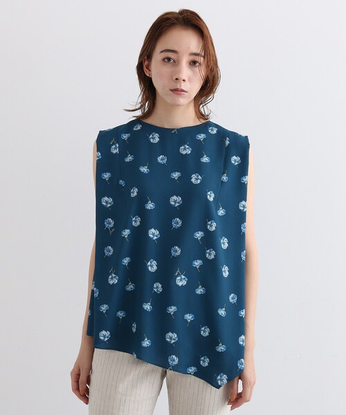 INDIVI（インディヴィ）の「◆【洗える/アシメ】フラワーノースリーブトップス（Tシャツ/カットソー・レディース・ブラック系/グリーン系その他2・19/05/34/38/15 /13）」の20枚目の写真