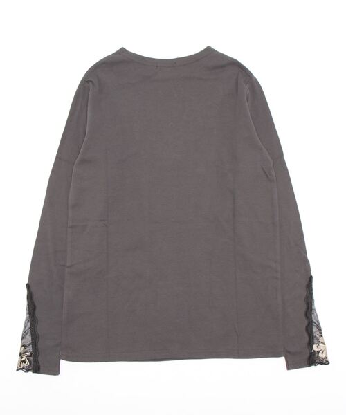 RANAN(ラナン)の「綿100%吸湿発熱レース使いインナー(Tシャツ/カットソー・レディース・チャコール/ブラック・L/LL/M)」の8枚目の写真