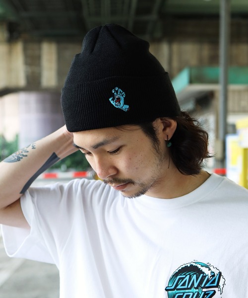 SANTA CRUZ（サンタクルーズ）の「SANTA CRUZ / サンタクルーズ Screaming Hand Beanie ビーニー ニット帽（ニットキャップ/ビーニー・メンズ・ホワイト/ブラック/ブラック系その他・FREE）」の9枚目の写真