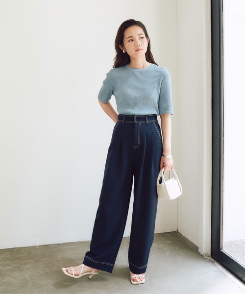 titivate(ティティベイト)の「バックカットデザインニットトップス(ニット/セーター・レディース・イエロー/ベージュ系その他/ブルー系その他・S/M/L)」の8枚目の写真