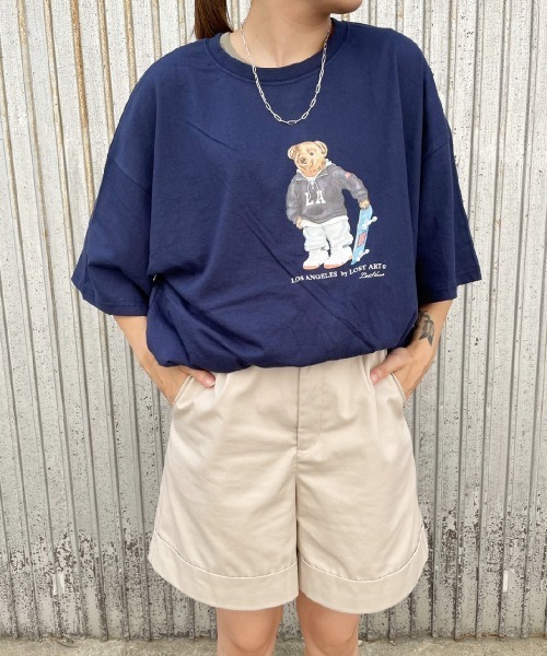 PARKS TOKYO SELECT(パークストウキョウセレクト)の「LOST ART ビッグシルエット クルーネックTシャツ(Tシャツ/カットソー・レディース・ホワイト/ネイビー/グレー・FREE)」の1枚目の写真