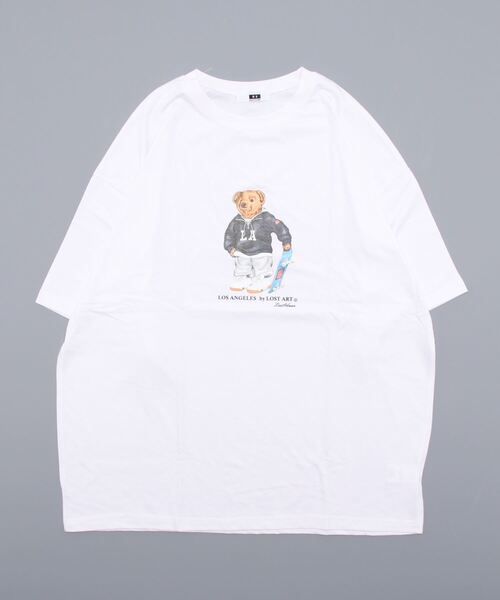 PARKS TOKYO SELECT(パークストウキョウセレクト)の「LOST ART ビッグシルエット クルーネックTシャツ(Tシャツ/カットソー・レディース・ホワイト/ネイビー/グレー・FREE)」の5枚目の写真