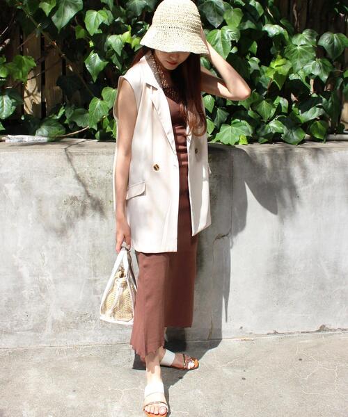 INGNI（イング）の「リブキャミ／ワンピース（ワンピース・レディース・ブラウン/ブラック/アイボリー/アイボリー系/ブラック系その他/ブラウン系4・M）」の14枚目の写真