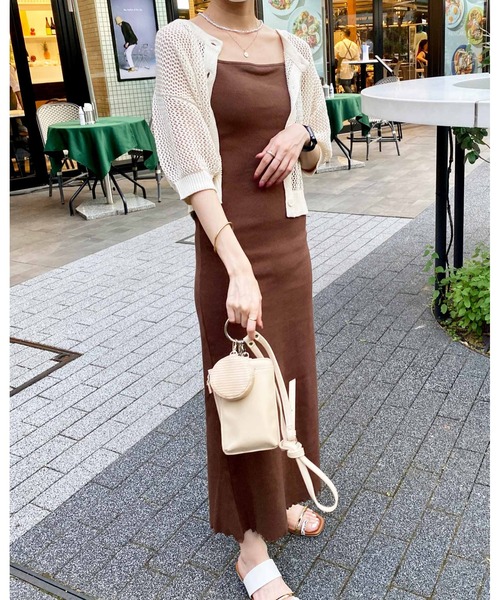 INGNI（イング）の「リブキャミ／ワンピース（ワンピース・レディース・ブラウン/ブラック/アイボリー/アイボリー系/ブラック系その他/ブラウン系4・M）」の6枚目の写真