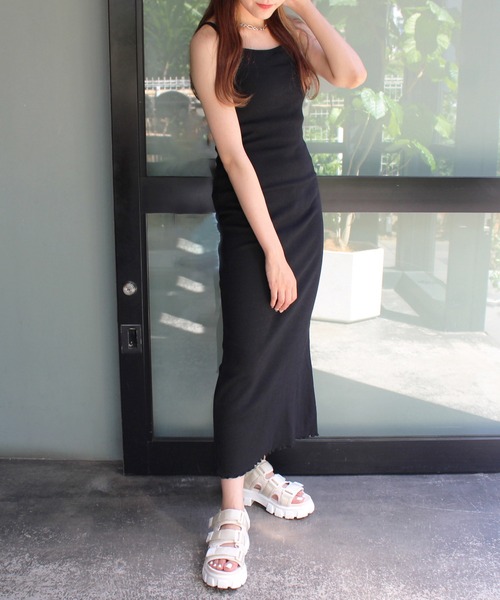 INGNI（イング）の「リブキャミ／ワンピース（ワンピース・レディース・ブラウン/ブラック/アイボリー/アイボリー系/ブラック系その他/ブラウン系4・M）」の4枚目の写真