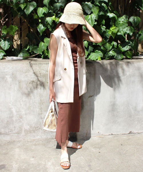 INGNI（イング）の「リブキャミ／ワンピース（ワンピース・レディース・ブラウン/ブラック/アイボリー/アイボリー系/ブラック系その他/ブラウン系4・M）」の5枚目の写真