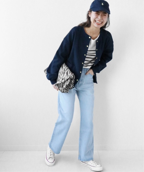 JOURNAL STANDARD relume(ジャーナルスタンダード レリューム)の「《追加2》コットンフライスコンパクトカーディガン(カーディガン/ボレロ・レディース・グリーン/ネイビー/ブルー・FREE)」の5枚目の写真