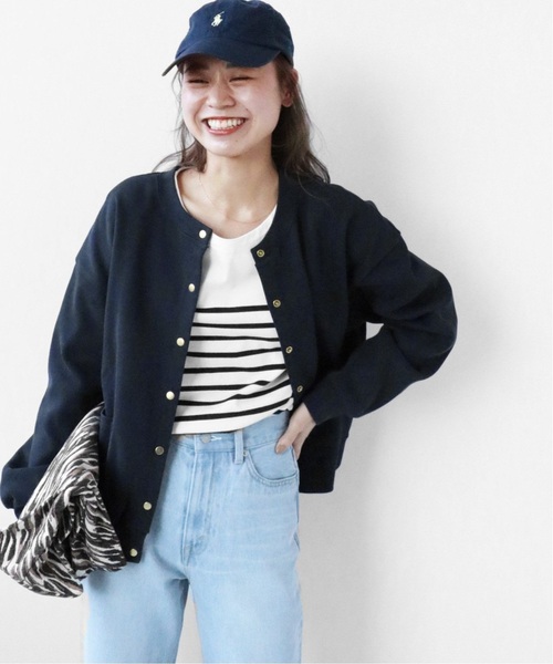 JOURNAL STANDARD relume(ジャーナルスタンダード レリューム)の「《追加2》コットンフライスコンパクトカーディガン(カーディガン/ボレロ・レディース・グリーン/ネイビー/ブルー・FREE)」の17枚目の写真