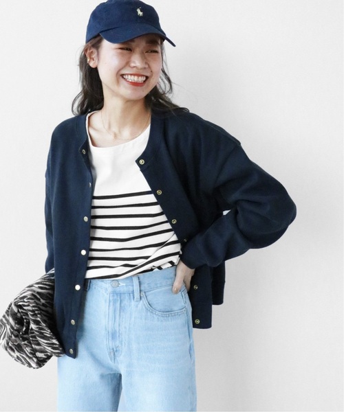 JOURNAL STANDARD relume(ジャーナルスタンダード レリューム)の「《追加2》コットンフライスコンパクトカーディガン(カーディガン/ボレロ・レディース・グリーン/ネイビー/ブルー・FREE)」の13枚目の写真