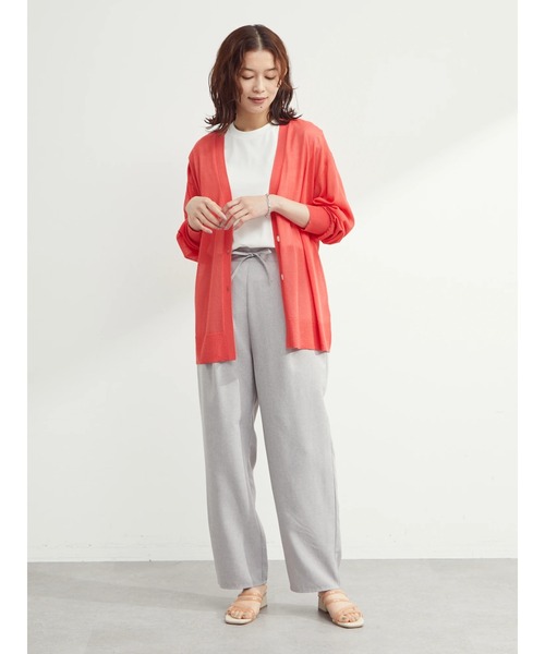 Green　Parks（グリーンパークス）の「麻調ストレートパンツ（その他パンツ・レディース・グリーン/ブラウン/グレー・FREE）」の7枚目の写真