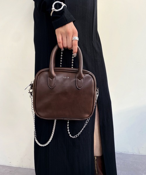 WHO'S WHO gallery（フーズフーギャラリー）の「【SixM/シックスエム】ミニBAG（ハンドバッグ・レディース・ブラウン/ブラック・FREE）」の22枚目の写真