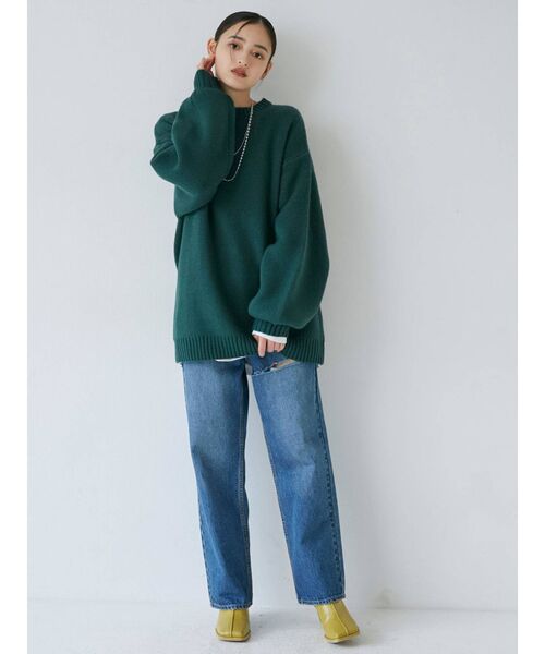 MURUA（ムルーア）の「ナンバリングカレッジニット（ニット/セーター・レディース・グリーン/ネイビー・FREE）」の17枚目の写真