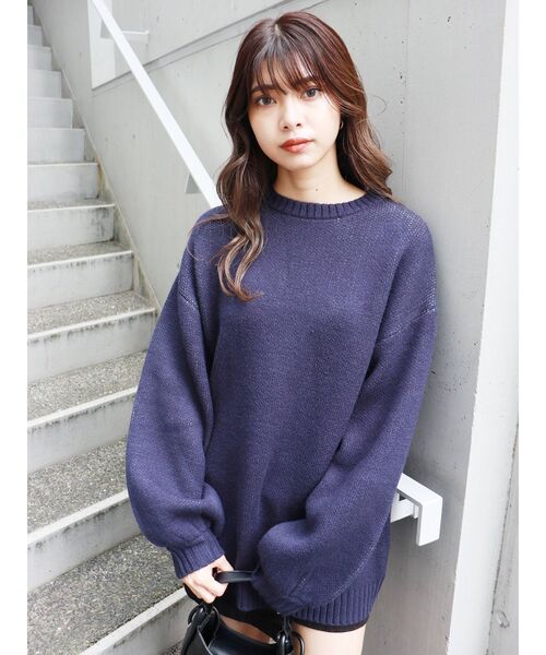 MURUA（ムルーア）の「ナンバリングカレッジニット（ニット/セーター・レディース・グリーン/ネイビー・FREE）」の8枚目の写真