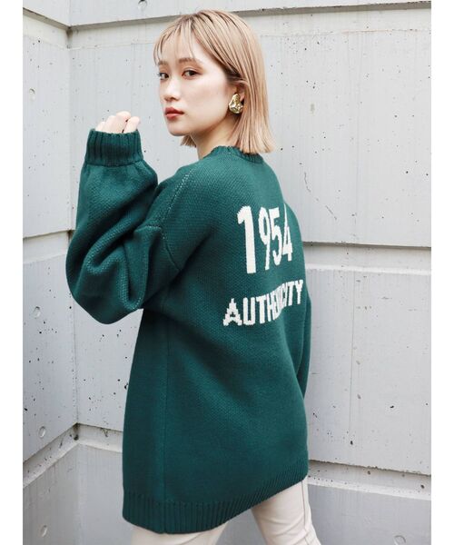 MURUA（ムルーア）の「ナンバリングカレッジニット（ニット/セーター・レディース・グリーン/ネイビー・FREE）」の18枚目の写真
