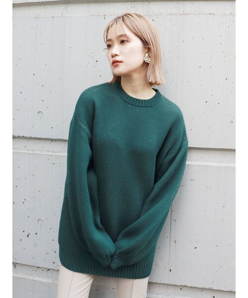 MURUA（ムルーア）の「ナンバリングカレッジニット（ニット/セーター・レディース・グリーン/ネイビー・FREE）」の19枚目の写真