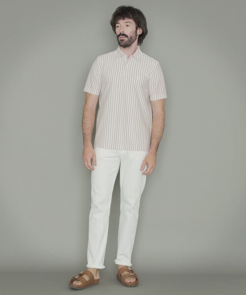 MACKINTOSH LONDON（マッキントッシュ ロンドン）の「ピケストライプ半袖プルオーバーシャツ（Tシャツ/カットソー・メンズ・ベージュ系その他/ブルー系その他2・L/XL/M）」の3枚目の写真