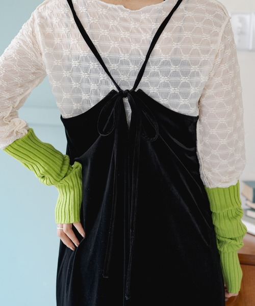 Kastane（カスタネ）の「【サイズ展開あり/新色追加】ベロアキャミワンピース（ワンピース・レディース・ブラック/ブラウン/ピンク/ブルー/アイボリー・FREE/0）」の15枚目の写真