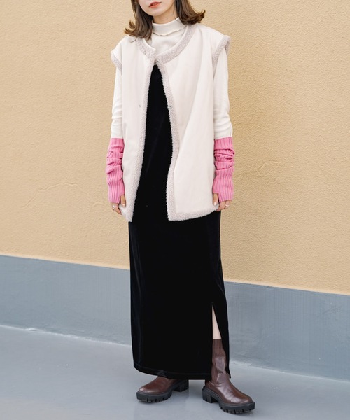 Kastane（カスタネ）の「【サイズ展開あり/新色追加】ベロアキャミワンピース（ワンピース・レディース・ブラック/ブラウン/ピンク/ブルー/アイボリー・FREE/0）」の19枚目の写真