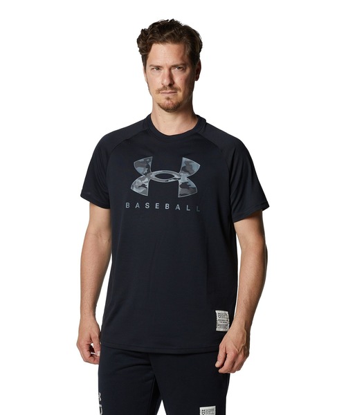 UNDER ARMOUR(アンダーアーマー)の「UAテック ショートスリーブ シャツ 〈ビッグロゴ〉(ベースボール/メンズ)(Tシャツ/カットソー・メンズ・カーキ/ブラック・M/S/L/XL/3XL/XXL)」の2枚目の写真