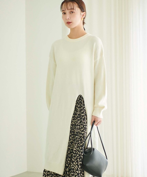 fifth（フィフス）の「サイドスリットニットワンピース（ワンピース・レディース・ブラック/グレー/オフホワイト・M）」の22枚目の写真