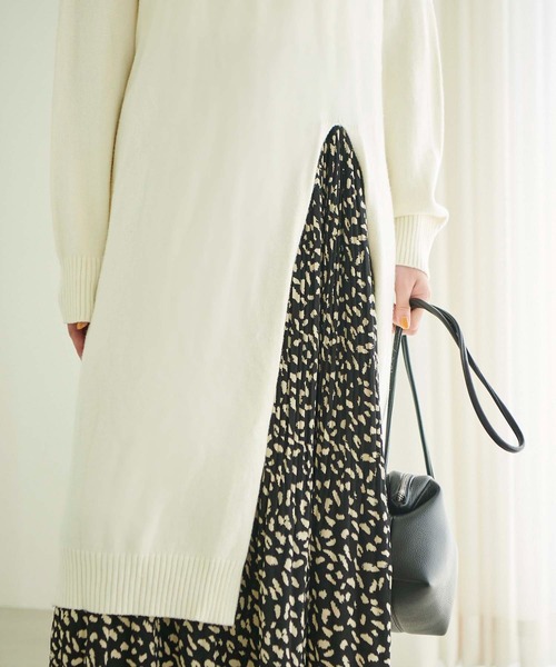 fifth（フィフス）の「サイドスリットニットワンピース（ワンピース・レディース・ブラック/グレー/オフホワイト・M）」の21枚目の写真