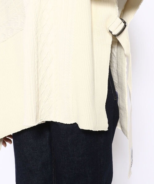 MANASTASH（マナスタッシュ）の「MANASTASH/マナスタッシュ　W's PATCHWORK VEST　パッチワークベスト<br>（ニット/セーター・レディース・ナチュラル/ブラック・M）」の8枚目の写真