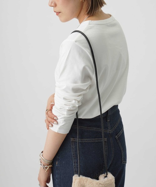 HONEYSUCKLE ROSE（ハニーサックルローズ）の「【HONEYSUCKLE ROSE】レギュラークルーロンＴ（Tシャツ/カットソー・レディース・ホワイト/ブラック・S/M/L）」の10枚目の写真