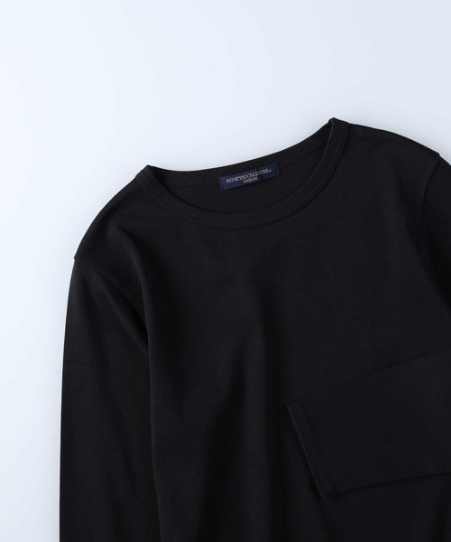 HONEYSUCKLE ROSE（ハニーサックルローズ）の「【HONEYSUCKLE ROSE】レギュラークルーロンＴ（Tシャツ/カットソー・レディース・ホワイト/ブラック・S/M/L）」の3枚目の写真