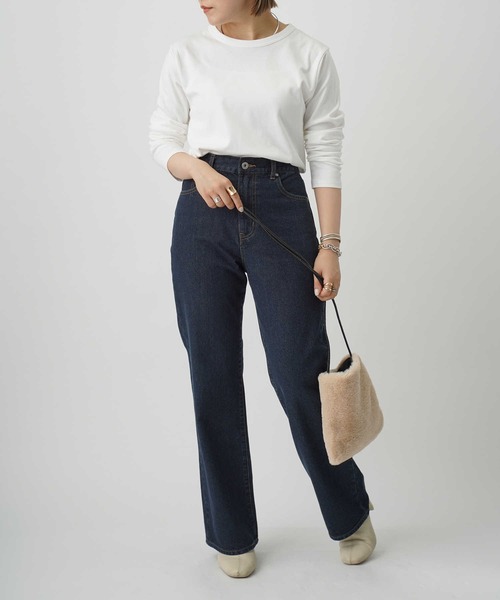 HONEYSUCKLE ROSE（ハニーサックルローズ）の「【HONEYSUCKLE ROSE】レギュラークルーロンＴ（Tシャツ/カットソー・レディース・ホワイト/ブラック・S/M/L）」の7枚目の写真