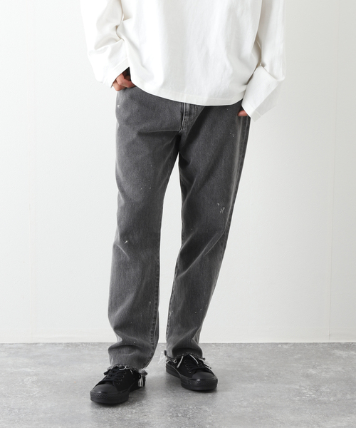 JOURNAL STANDARD(ジャーナルスタンダード)の「ブリーチ カットオフデニム(デニムパンツ・メンズ・ブラック/ネイビー・LARGE/MEDIUM)」の2枚目の写真