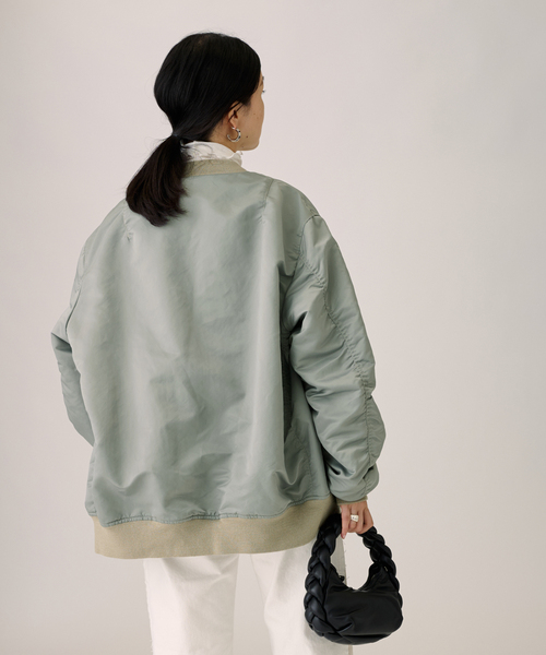 【ジャーナルスタンダードレサージュ】スタンドブルゾン カーキ 美品 JOURNAL STANDARD ジャーナルスタンダード 22SS Reversible MA-1