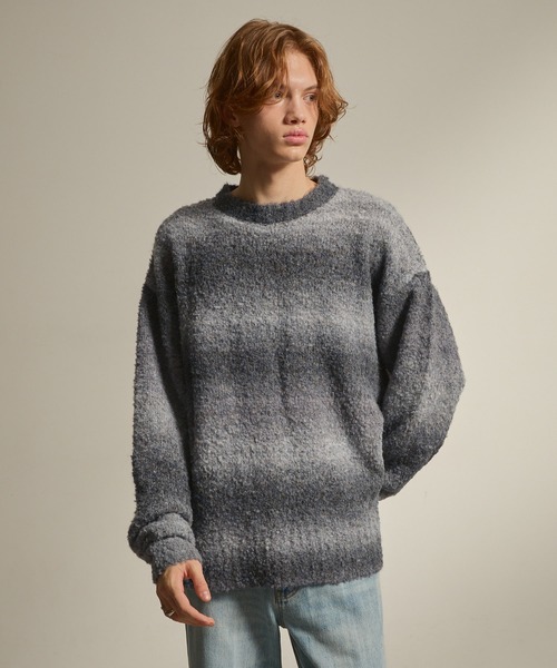 EMMA CLOTHES（エマクローズ）の「Boucle yarn crewneck pullover sweater／ブークレヤーンクルーネックプルオーバーニット《Ryoooコラボ》（ニット/セーター・メンズ・ブラック系その他/ベージュ系その他/ダークグリーン/アイボリー/グレー/ブラック/ブルー/グレー系その他2/グレー系その他/ベージュ系その他2/レッド系その他/ブルー系その他・M/L）」の20枚目の写真