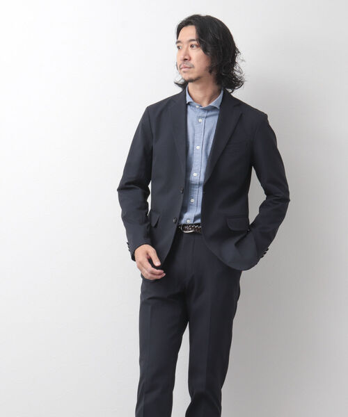 NOLLEY'S goodman（ノーリーズグッドマン）の「OXプリント スリムフィットジャケット セットアップ（テーラードジャケット・メンズ・ネイビー/グレー・M/S/XL/L）」の17枚目の写真