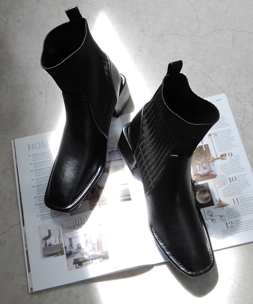 minia（ミニア）の「ソックスブーツ　◆（ブーツ・レディース・ブラック/ベージュ/モカ/カーキ・LL/M/S/L）」の7枚目の写真