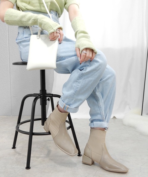 minia（ミニア）の「ソックスブーツ　◆（ブーツ・レディース・ブラック/ベージュ/モカ/カーキ・LL/M/S/L）」の19枚目の写真