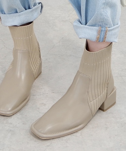 minia（ミニア）の「ソックスブーツ　◆（ブーツ・レディース・ブラック/ベージュ/モカ/カーキ・LL/M/S/L）」の22枚目の写真