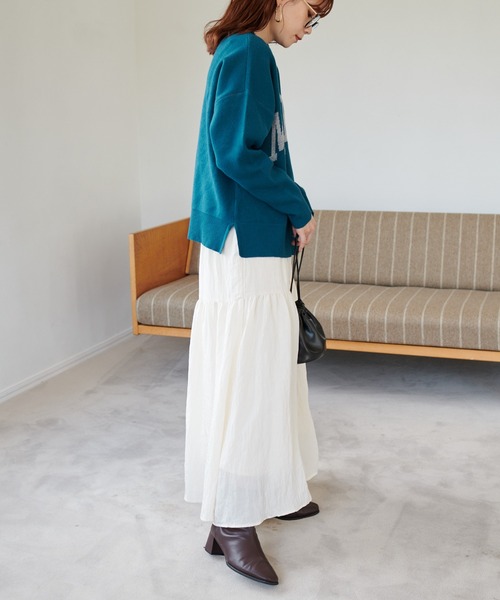 DISCOAT（ディスコート）の「ジャガードロゴプルオーバー（ニット/セーター・レディース・ブラウン/ブルー/アイボリー・FREE）」の12枚目の写真