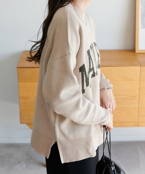 DISCOAT（ディスコート）の「ジャガードロゴプルオーバー（ニット/セーター・レディース・ブラウン/ブルー/アイボリー・FREE）」の4枚目の写真