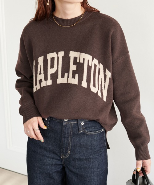 DISCOAT（ディスコート）の「ジャガードロゴプルオーバー（ニット/セーター・レディース・ブラウン/ブルー/アイボリー・FREE）」の5枚目の写真