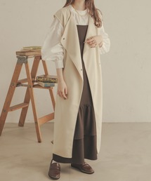 Ambre Neige | オーバーノーカラーロングベスト/【WEB/EC限定商品】(ベスト)