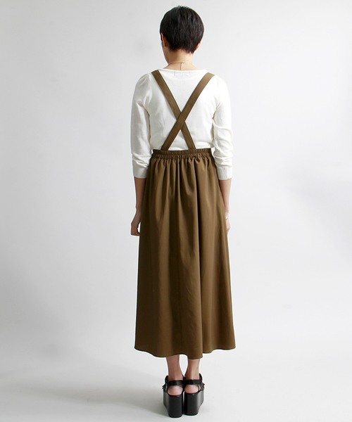 WEGO（ウィゴー）の「WEGO/タックロングスカート（スカート・レディース・ブラック/カーキ・FREE）」の4枚目の写真