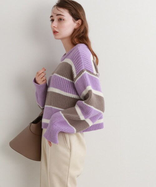 Cutie Blonde（キューティーブロンド）の「◆ショート丈ニットプルオーバー（ニット/セーター・レディース・ブラック系4/ホワイト系その他5/オレンジ系その他4/ライトパープル・00）」の13枚目の写真