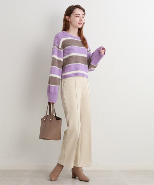 Cutie Blonde（キューティーブロンド）の「◆ショート丈ニットプルオーバー（ニット/セーター・レディース・ブラック系4/ホワイト系その他5/オレンジ系その他4/ライトパープル・00）」の15枚目の写真