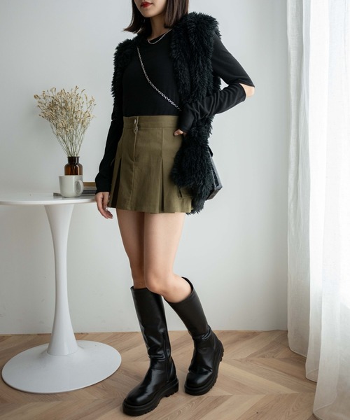 WEGO（ウィゴー）の「WEGO/【一部店限定】カーゴプリーツスカパン（スカート・レディース・カーキ/ベージュ/ブラック・FREE）」の13枚目の写真