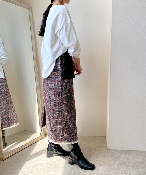 LHELBIE（レルビエ）の「ツイード異素材スカート（スカート・レディース・ブルー/オレンジ・M）」の21枚目の写真